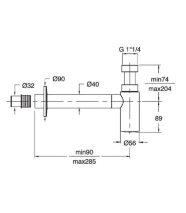 Siphon d'évier Silfra Ac790 ABS 1"1/4