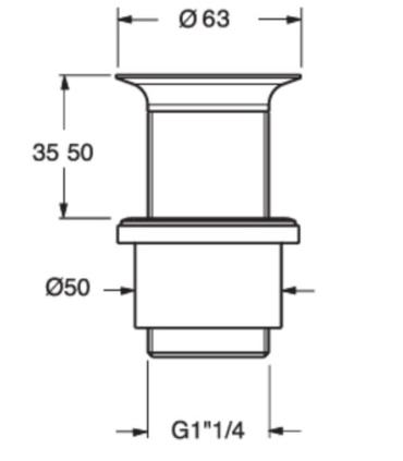 Silfra Ud119 piletta di scarico Lavabo 1"1/4 con griglia