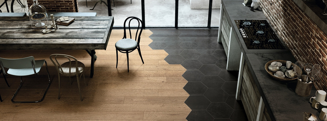 Piastrelle esagonali FAP Ceramiche linea Firenze, colore NERO